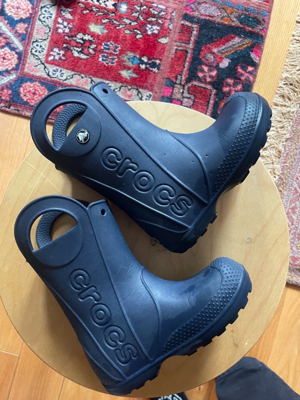 NAVY CROCS RAIN BOOTS, TODDLER SIZE C11